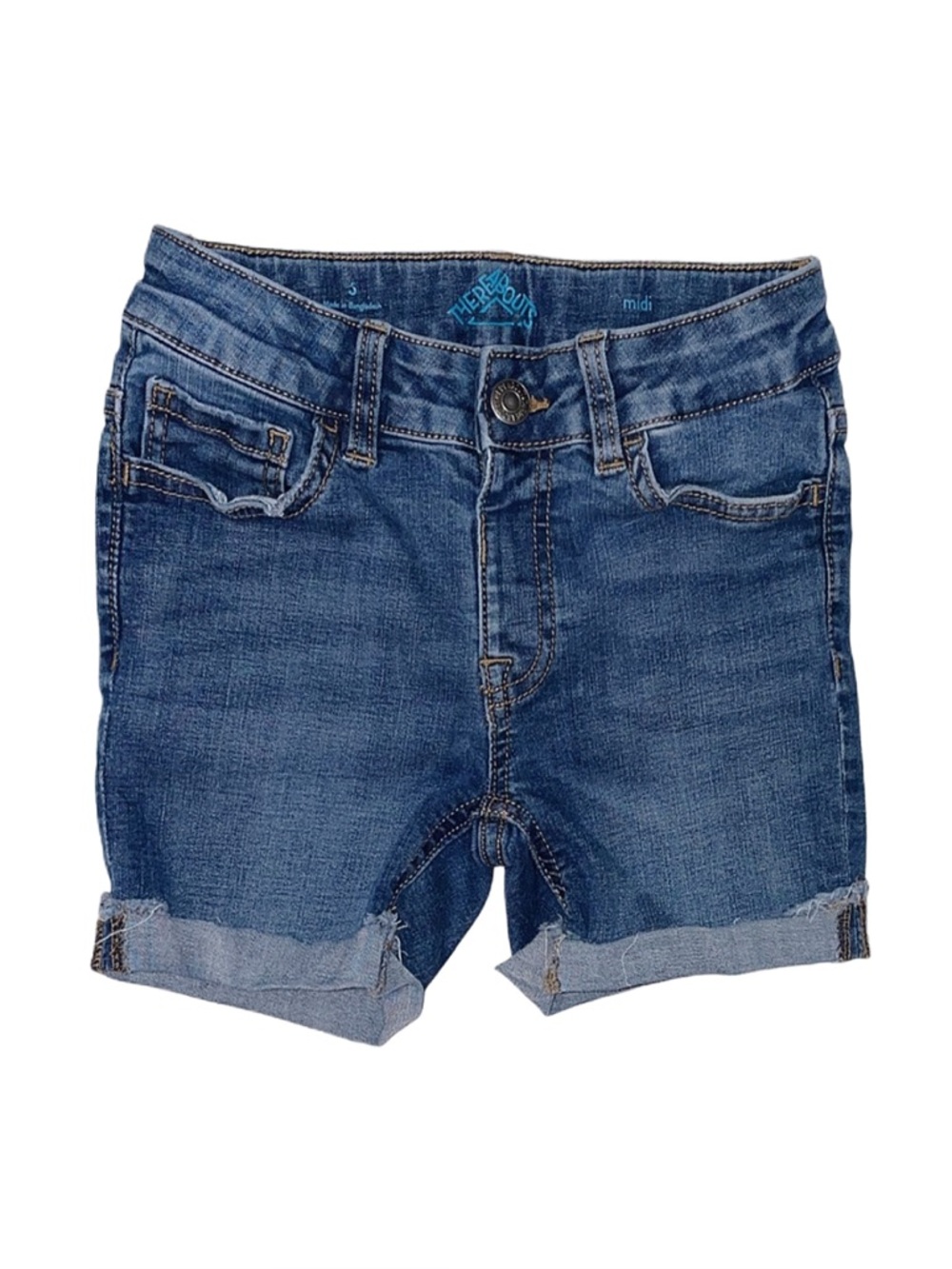 THEREABOUTS Girl's Midi Denim Shorts Adjustable Waist Size 6